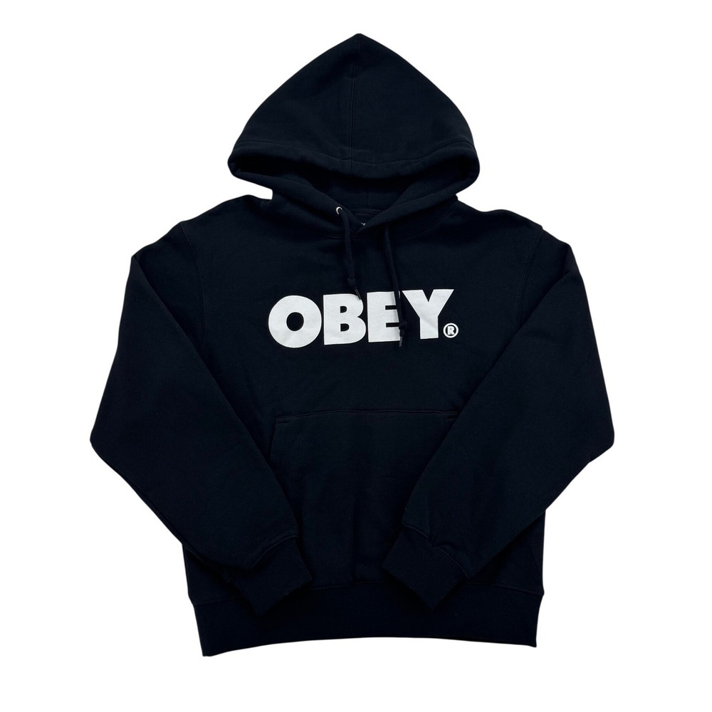 Obey Hoodie Women XS Black NEW Bold Logo Pullover Streetwear Sweatshirt